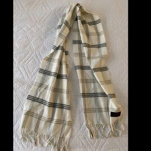 Cashmere Plaid Fringe Scarf Shawl made in germany, 65”